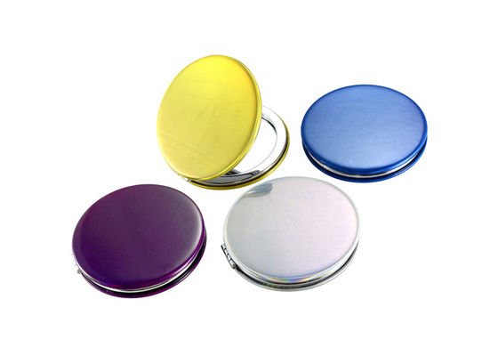 กระจกแต่งหน้าแบบพกพา Jelly Color PU สำหรับผู้หญิงทรงกลมพับได้