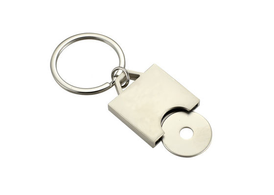 ที่ใส่พวงกุญแจโลหะแกะสลักด้วยเลเซอร์ Square Shopping Trolley Token Keyring