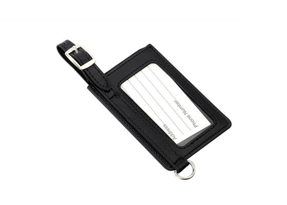 โลหะ PU แท็กกระเป๋าหนังส่วนบุคคล สี่เหลี่ยมผืนผ้า Cool Metal Baggage Tag