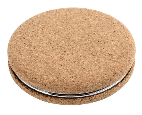 Custom PU Double Side Logo Pocket Mirror Compact พับได้ สําหรับความงามในขณะที่เดินทาง