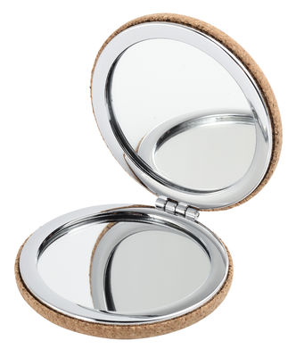 Custom PU Double Side Logo Pocket Mirror Compact พับได้ สําหรับความงามในขณะที่เดินทาง