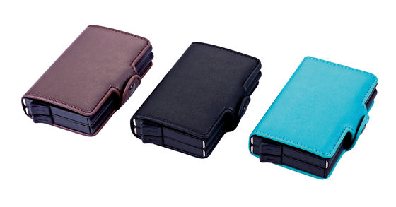 RFID แม็กเนตปิด ผู้ถือบัตรเครดิต Wallet รูปทรงสี่เหลี่ยมสําหรับโปรโมชั่นและของขวัญที่ระลึก