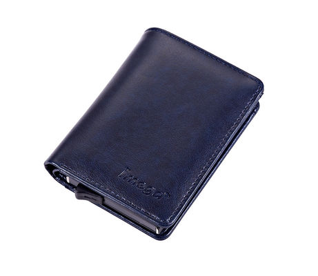 กระเป๋าสตางค์ถือบัตร PU/อลูมิเนียมแบบคลาสสิคและซอฟฟิสติก
