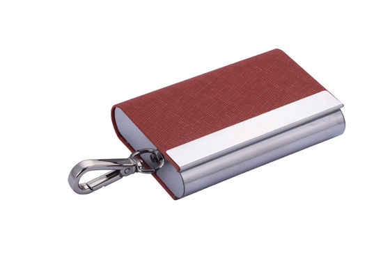 สลิมเมทัลและPU Snap Closure Card Holder จัดการ
