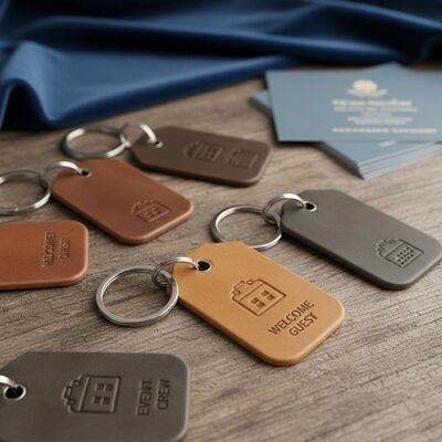 คีย์เชนฮอลเดอร์ สีหนัง Key Tags สีหนัง Key Tags ที่เหมาะสําหรับอุตสาหกรรมโรงแรมและผู้วางแผนงาน