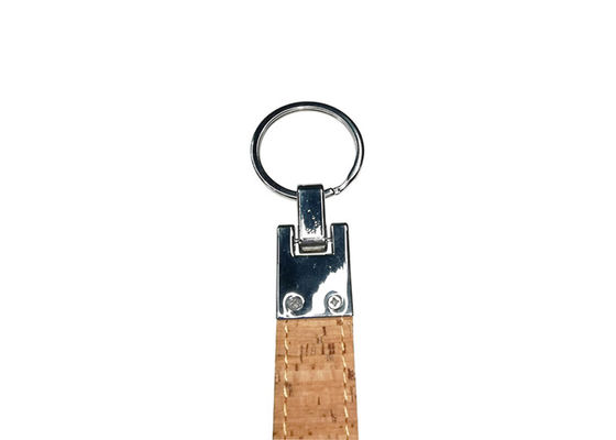 พวงกุญแจหนังธรรมดา Cork 12mm Bulk Leather Keychains ของขวัญโฆษณาของที่ระลึก