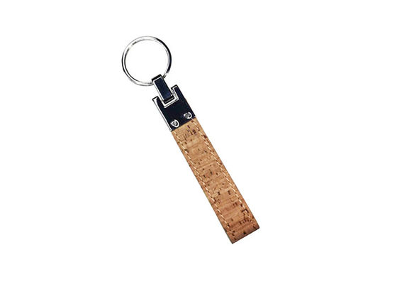 พวงกุญแจหนังธรรมดา Cork 12mm Bulk Leather Keychains ของขวัญโฆษณาของที่ระลึก