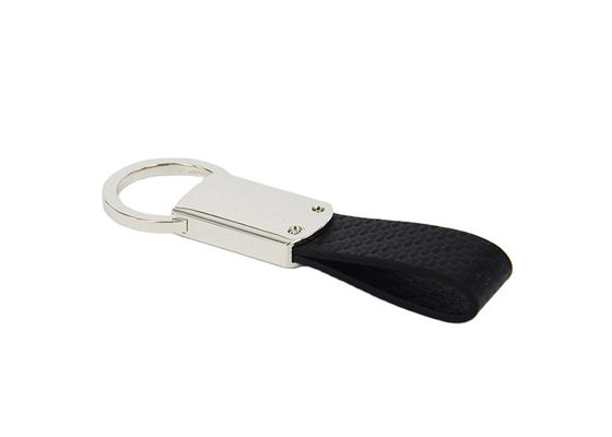พวงกุญแจหนังคาร์บอนไฟเบอร์ PU โลหะถักพวงกุญแจหนัง Snap Hook