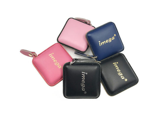 ตลับเมตรสี่เหลี่ยมแบบหดได้ PU Leather Debossing Logo Metal