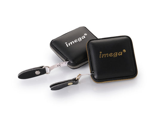 ตลับเมตรสี่เหลี่ยมแบบหดได้ PU Leather Debossing Logo Metal