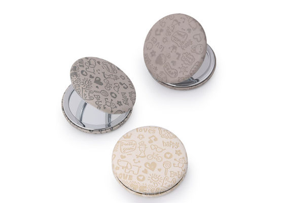 Debossing Cosmetic Compact Mirror Purse ลายน่ารัก PU Leather