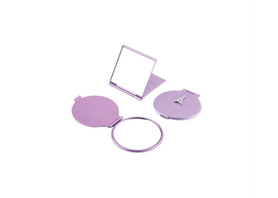 กระจกอลูมิเนียมทรงกลมพับได้ขนาดเล็กพับเก็บได้ Travel Mirror Square