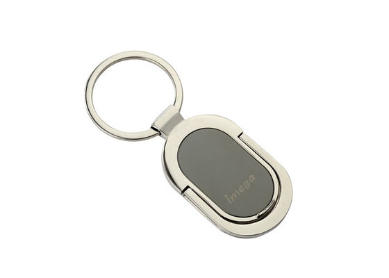 ที่ใส่พวงกุญแจโลหะวงรีส่วนบุคคลที่ใส่โทรศัพท์โลหะผสมสังกะสี Keyring