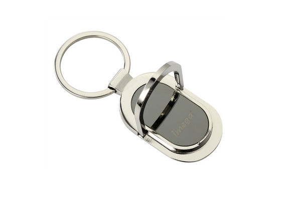 ที่ใส่พวงกุญแจโลหะวงรีส่วนบุคคลที่ใส่โทรศัพท์โลหะผสมสังกะสี Keyring