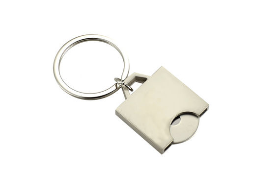 ที่ใส่พวงกุญแจโลหะแกะสลักด้วยเลเซอร์ Square Shopping Trolley Token Keyring