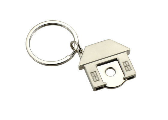 Trolley Token พวงกุญแจรูปบ้านน่ารักพิมพ์ UV ที่ใส่กุญแจโลหะ