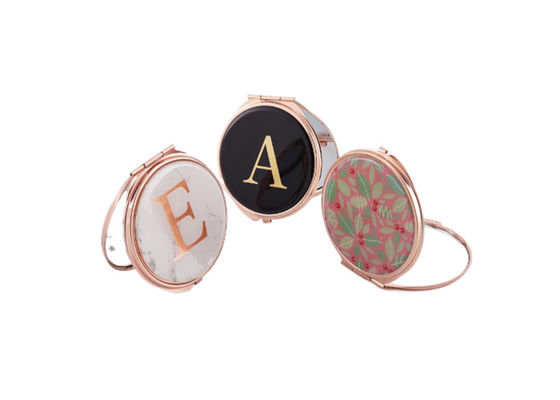 ABS Metal Rose Gold กระจกกระเป๋าเครื่องสำอาง Pantone กระจกพับขนาดเล็ก