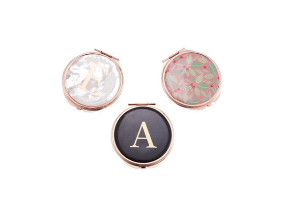 ABS Metal Rose Gold กระจกกระเป๋าเครื่องสำอาง Pantone กระจกพับขนาดเล็ก