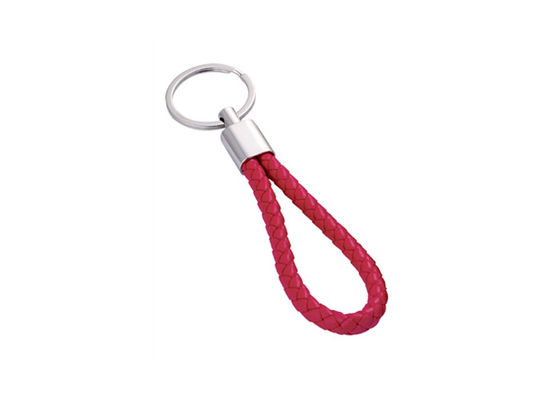 โลหะผสมสังกะสี PU Leather Key Chains UV Printing Leather Key Ring Holder