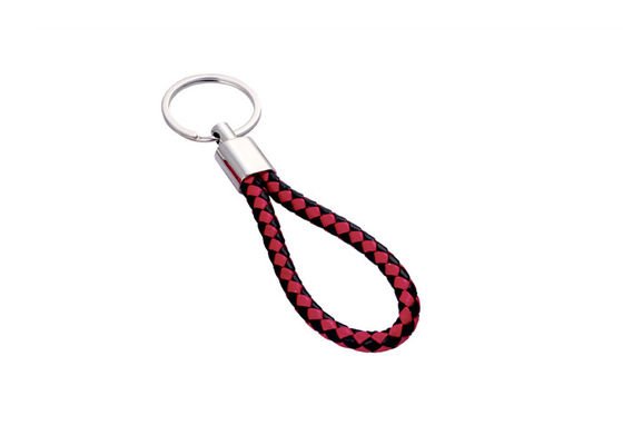 โลหะผสมสังกะสี PU Leather Key Chains UV Printing Leather Key Ring Holder