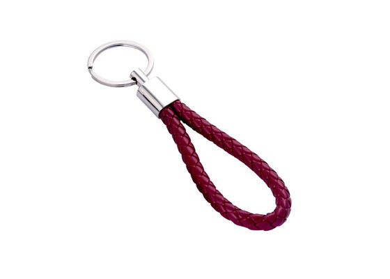 โลหะผสมสังกะสี PU Leather Key Chains UV Printing Leather Key Ring Holder