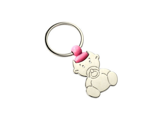 รูปแบบเด็ก 2 มม. พวงกุญแจโลหะน่ารักรถเข็นช็อปปิ้ง Token Keyring