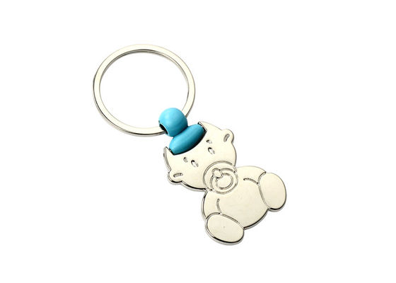 รูปแบบเด็ก 2 มม. พวงกุญแจโลหะน่ารักรถเข็นช็อปปิ้ง Token Keyring