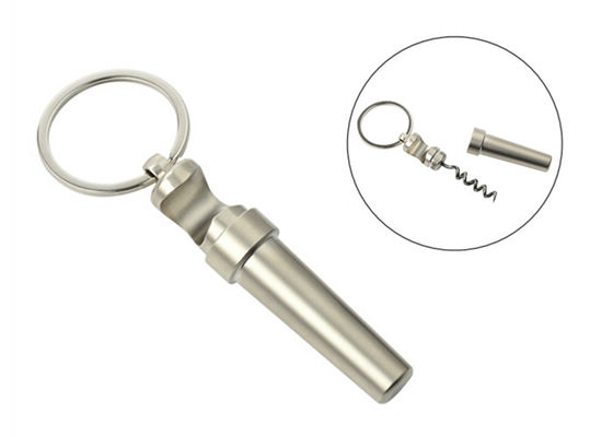 ที่เปิดขวดโลหะสีดำ IMEGA เลเซอร์แกะสลักไวน์ Corkscrew พวงกุญแจ