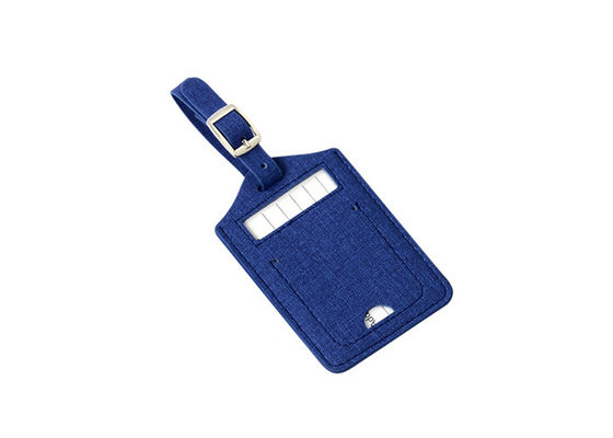 แท็กกระเป๋าเดินทางผ้าสี่เหลี่ยมผืนผ้าสี Pantone Travel Pu Leather Advertising Gift