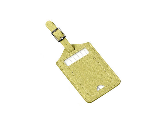 แท็กกระเป๋าเดินทางผ้าสี่เหลี่ยมผืนผ้าสี Pantone Travel Pu Leather Advertising Gift