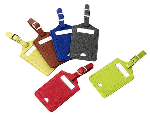 Pantone แท็กกระเป๋าเดินทางหนัง Pu สี่เหลี่ยมผืนผ้าโฆษณาของขวัญ Hot Stamping Logo