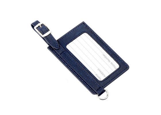 โลหะ PU แท็กกระเป๋าหนังส่วนบุคคล สี่เหลี่ยมผืนผ้า Cool Metal Baggage Tag