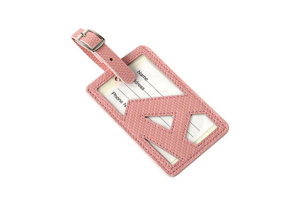 แท็กกระเป๋าเดินทางสีเขียวเดินทางสีเขียว Pu Leather Hollow Pattern Tag