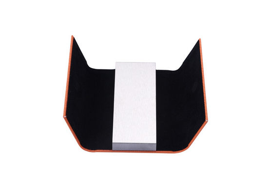 Debossing Name Card Holder Magnetic Closure Zinc Alloy Pu Leather Card Holder