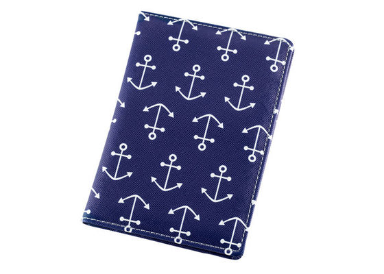 การพิมพ์ PU Leather Travel Passport Holder สี่เหลี่ยมผืนผ้า Slim Cover Wallet