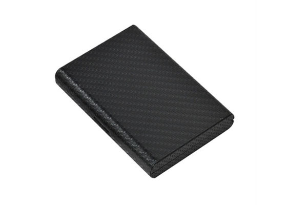 กระเป๋าใส่บัตรเครดิตคาร์บอนไฟเบอร์ RFID Blocking Leather Aluminium