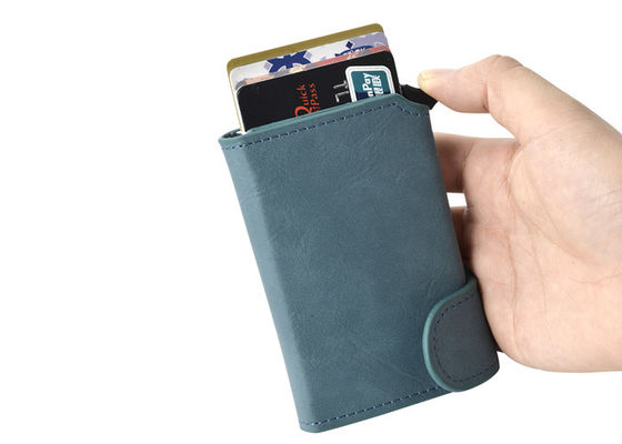 RFID Credit Card Organizer Wallet ใส่หนัง PU UV Printing Aluminium