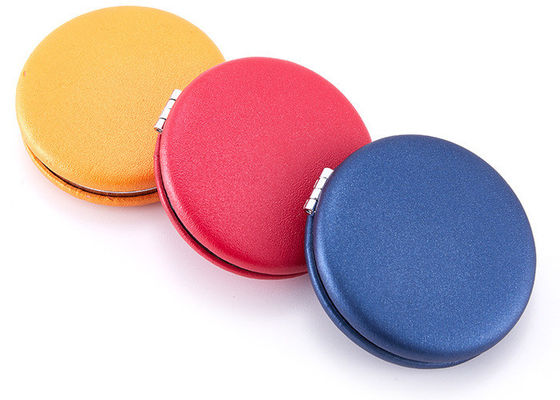 พับ PU ABS เครื่องสำอางกระจกคอมแพคกระจกแต่งหน้า Macaroon Pocket