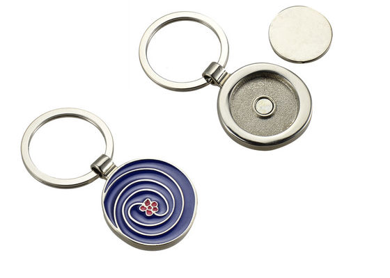 เติมสีมัลติฟังก์ชั่รถเข็น Token เหรียญที่ใส่พวงกุญแจโลหะ Keyring