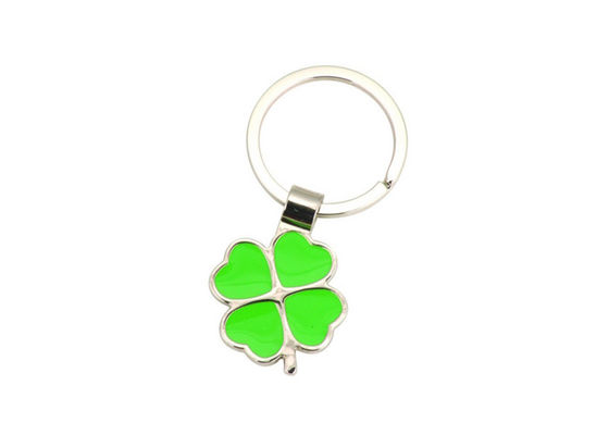 Four Leaf Clover พวงกุญแจโลหะน่ารักสีกำหนดเองใส่กุญแจ