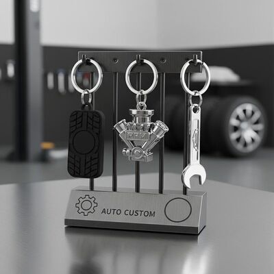 ราคาดี เครื่องถือกุญแจรถยนต์ Custom Keychains โลโก้ที่กําหนดเองสําหรับร้านซ่อมรถยนต์ คู่มือการปรับแต่งและการตลาดรถยนต์ ออนไลน์